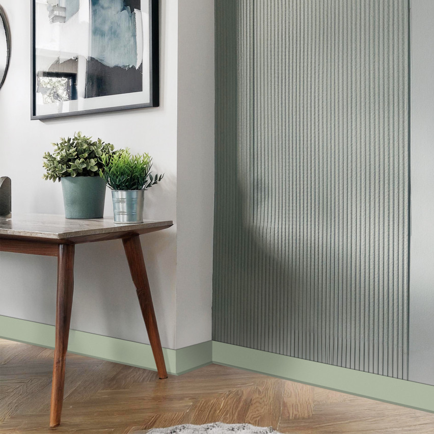 Golvlist självhäftande PVC 70x20 mm, flexibel golvlist, sockelbräda sockel, ljusgrön