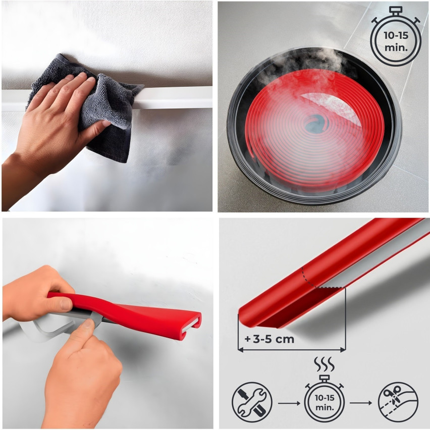 Ledstång trappa PVC PREMIUM 40x8 mm, handräcke i mjuk, ljusbrun, 1 m