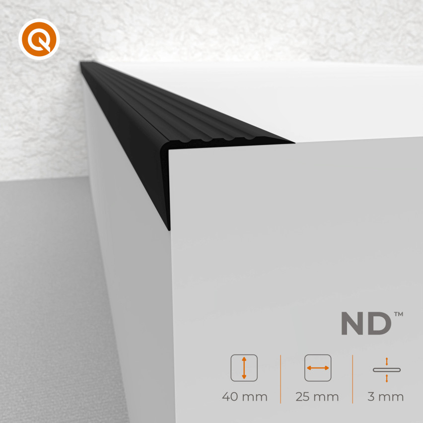 Halkfri trappkantlist PVC 40x25 mm, självhäftande trapprofil med självhäftande tejp ND, lila