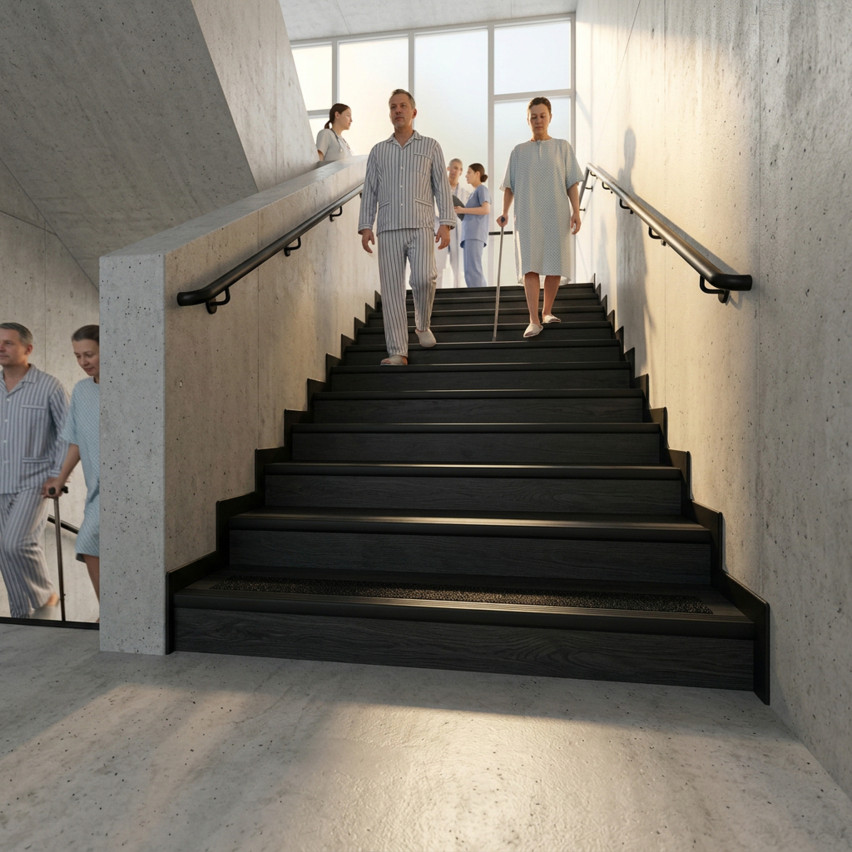 Utvändig vägg-platt PVC-profil för trappavslutning, P1, beige