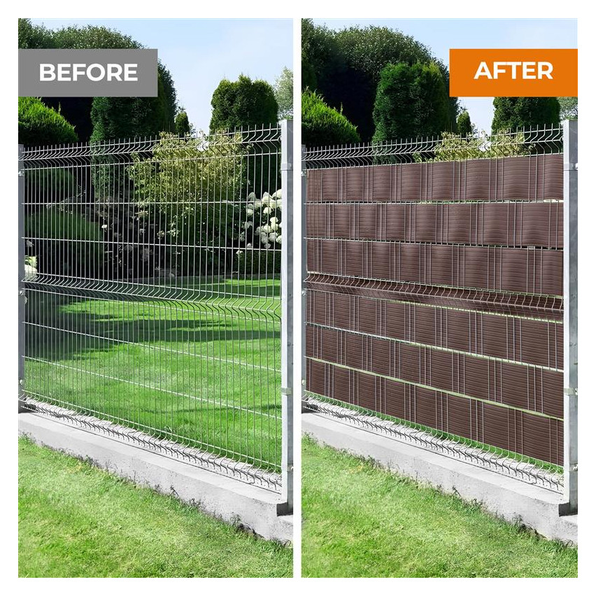 Insynsskydd PVC för trädgården och balkongen  UV-beständig, 900 g/m2, brun