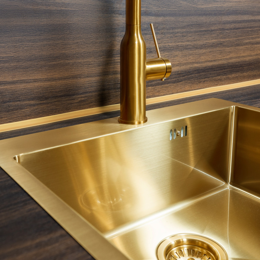 Monteringslist PVC guld, avslutningslist, självhäftande, flexibel