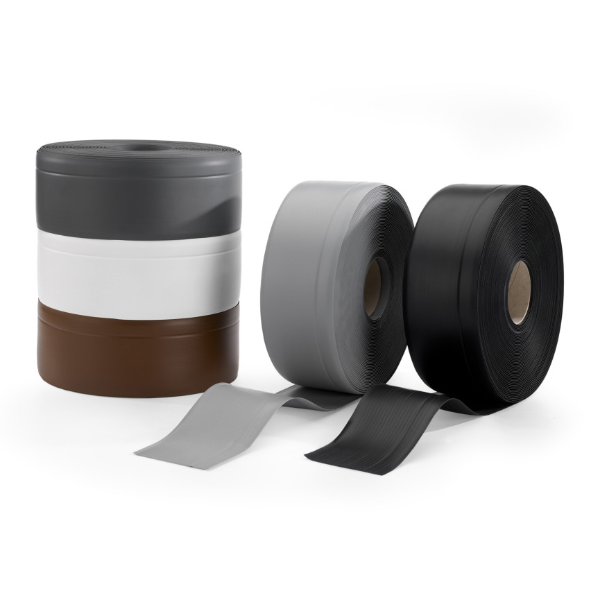 Golvlist självhäftande PVC 70x20 mm, flexibel golvlist, sockelbräda sockel, mörkgrå