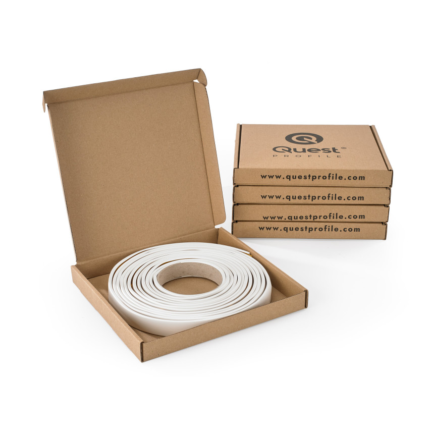 Möbellist, list c PVC , elastisk kantbandning med självhäftande tejp, vit, 5 m