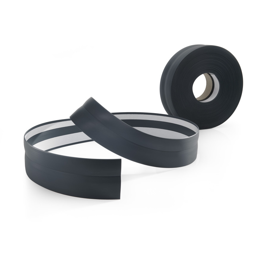 Golvlist självhäftande PVC 32x23 mm, mörkgrå självhäftande flexibel golvlist, sockelbräda sockel