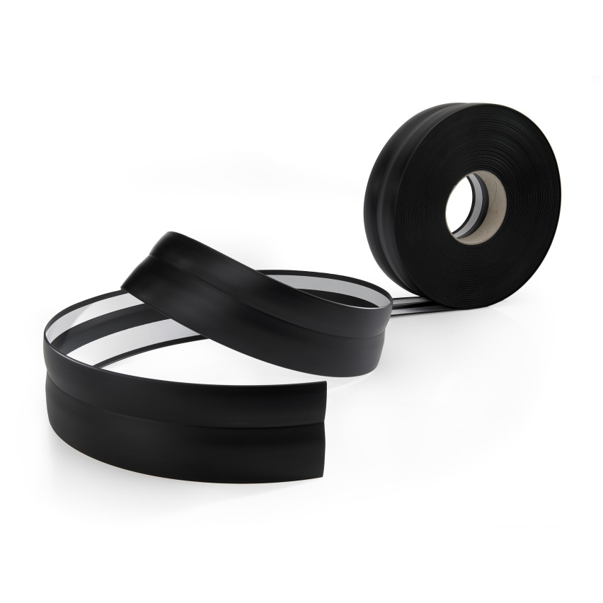 Golvlist självhäftande PVC 32x23 mm självhäftande flexibel golvlist, sockelbräda sockel, svart