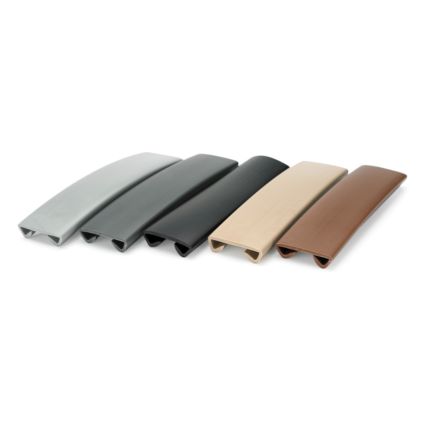 Ledstång trappa PVC STANDARD 40x8 mm, handräcke i mjuk, grå