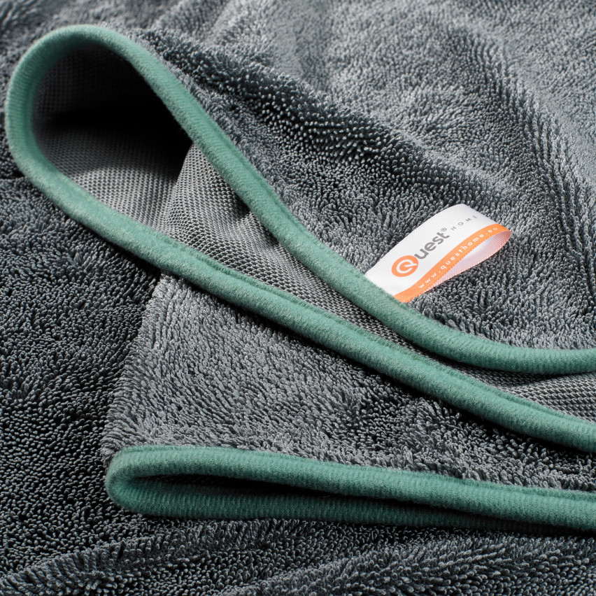 Set med professionella mikrofiberdukar för hushållsbruk - QUESTHOME - 7 sztuk, grå
