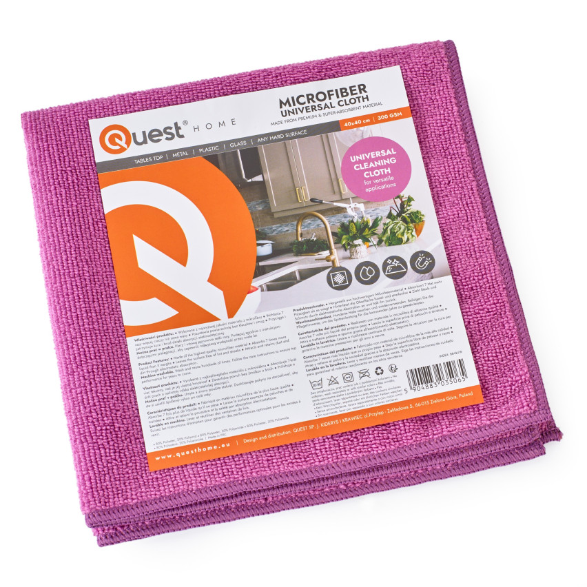 Mikrofiberduk, universal rengöringsduk PREMIUM - All Green, Rosa