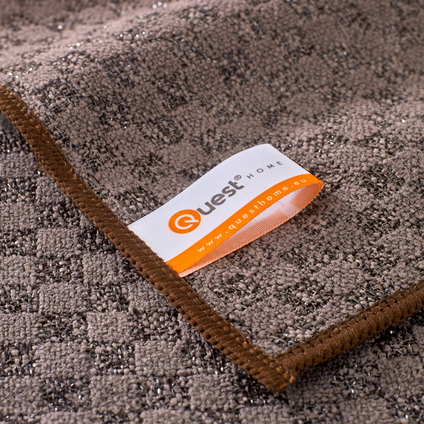 Mikrofiberduk för rengöring av glas, fönster, speglar och glasögon, rengöringsduk PREMIUM - No Streaks, brun