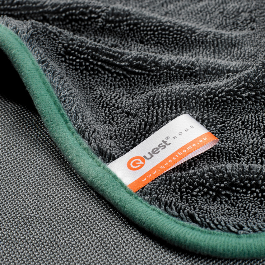 Set med professionella mikrofiberdukar för hushållsbruk - QUESTHOME - 7 sztuk, grå