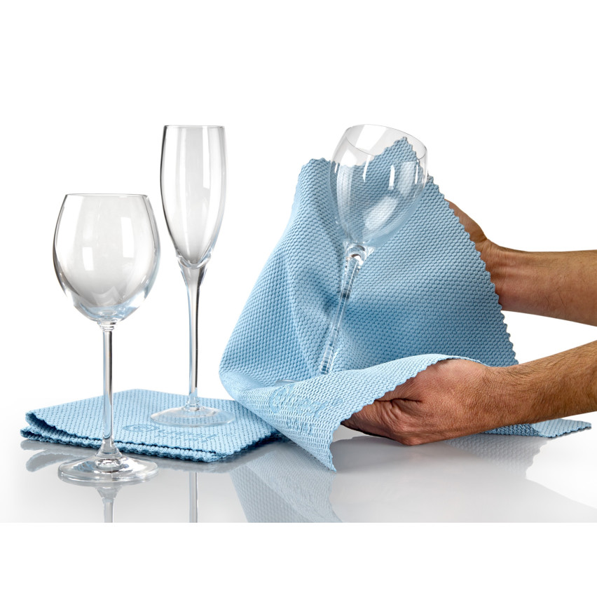 Set med professionella mikrofiberdukar för hushållsbruk - QUESTHOME - 4 sztuki, blå