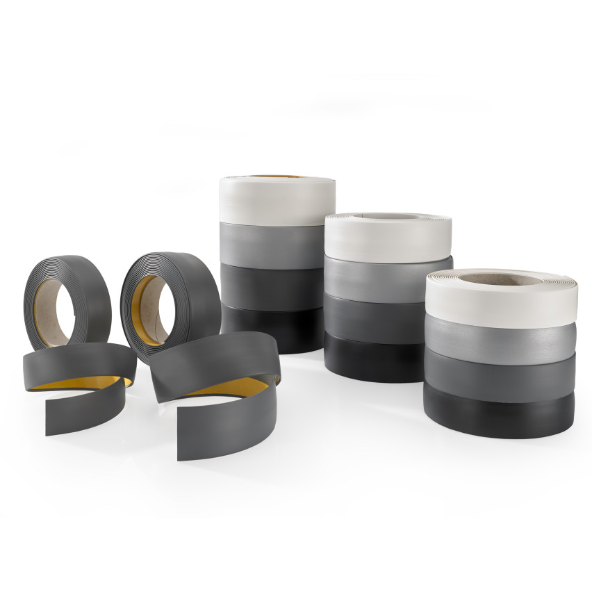Dekorlister PVC självhäftande, avslutningslist, dekorativ, silver