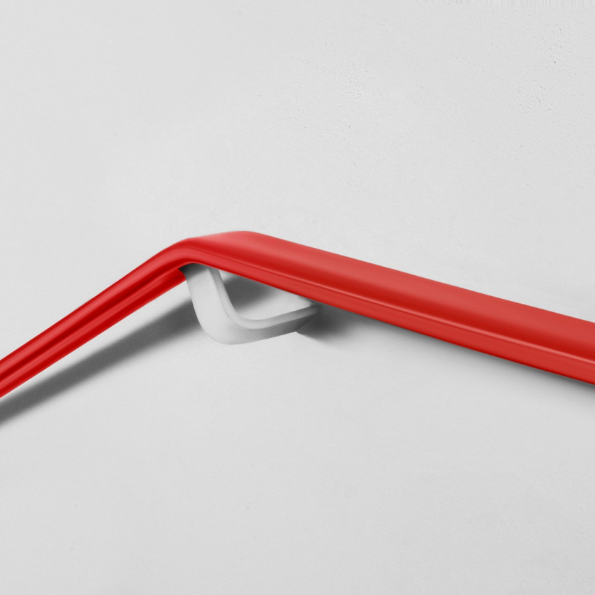 Ledstång trappa PVC PREMIUM 40x8 mm, handräcke i mjuk, Röd, 1 m