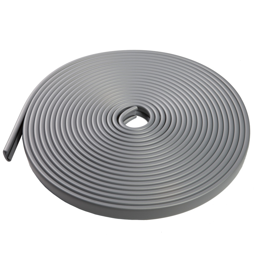 Ledstång trappa PVC PREMIUM 35x8 mm, handräcke i mjuk, grå, 1 m