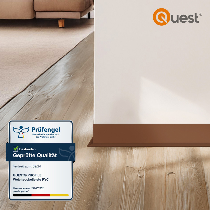 Golvlist självhäftande PVC 50x20 mm självhäftande flexibel golvlist, sockelbräda sockel, grafit