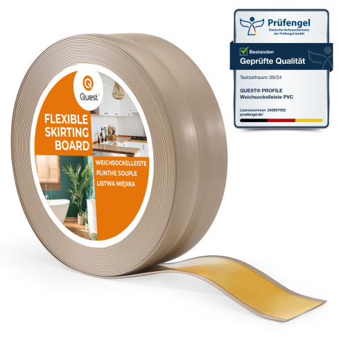 Självhäftande mjuk sockel 32x23 mm, flexibel köks- och badrumsbeklädnad, PVC-sockel, tätningstejp, Beige