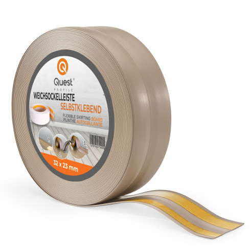 Självhäftande mjuk sockel 32x23 mm, flexibel köks- och badrumsbeklädnad, PVC-sockel, tätningstejp, Beige