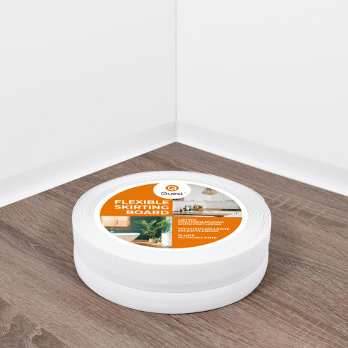 Golvlist självhäftande PVC 32x23 mm, vit självhäftande flexibel golvlist, sockelbräda sockel