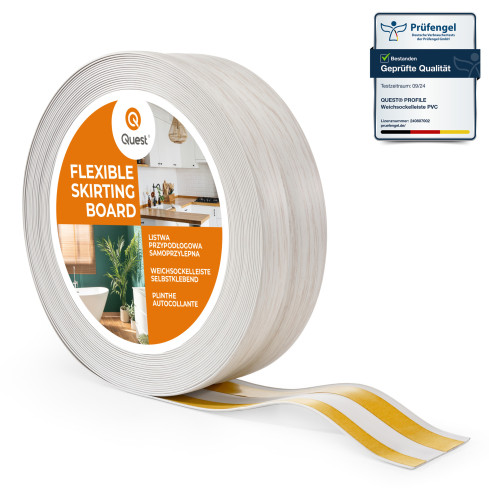 Golvlist självhäftande PVC 32x23 mm, björk självhäftande flexibel golvlist, sockelbräda sockel