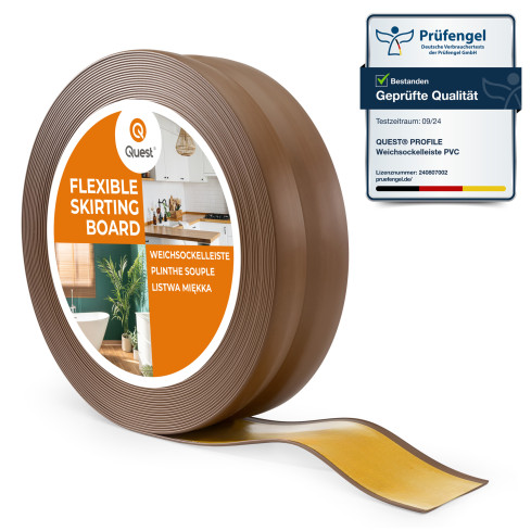 Självhäftande mjuk sockel 32x23 mm, flexibel beklädnad för kök och badrum, PVC-sockel, tätningstejp, mörkbrun