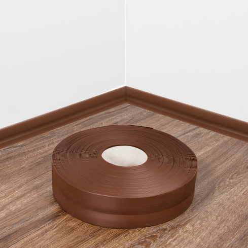 Självhäftande mjuk sockel 32x23 mm, flexibel beklädnad för kök och badrum, PVC-sockel, tätningstejp, mörkbrun