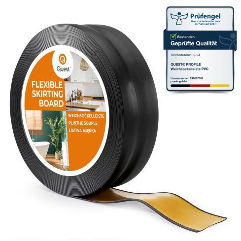 Självhäftande mjuk sockel 32x23 mm, flexibel beklädnad för kök och badrum, PVC-sockel, tätningstejp, svart