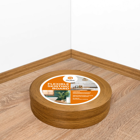 Golvlist självhäftande PVC 32x23 mm, ek självhäftande flexibel golvlist, sockelbräda sockel
