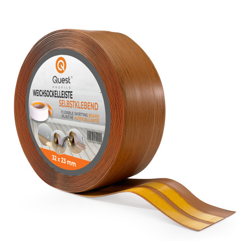 Självhäftande mjuk sockel 32x23 mm, flexibel köks- och badrumsbeklädnad, PVC-sockel, tätningstejp, rustik ek