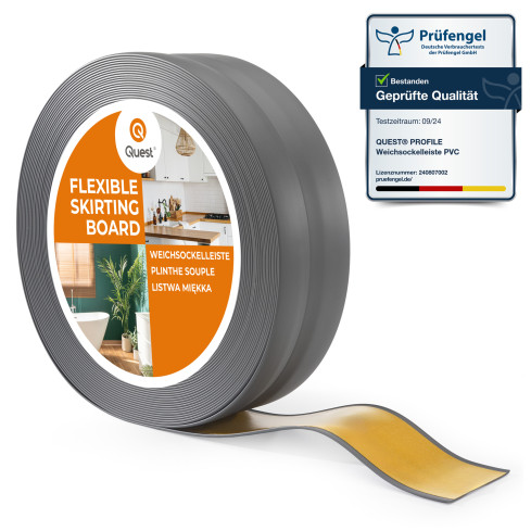 Självhäftande mjuk sockel 32x23 mm, flexibel beklädnad för kök och badrum, PVC-sockel, tätningstejp, grafit