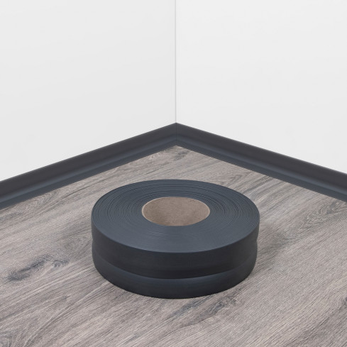 Självhäftande mjuk sockel 32x23 mm, flexibel beklädnad för kök och badrum, PVC-sockel, tätningstejp, grafit